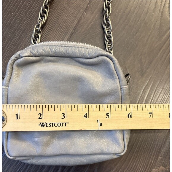 ANTIK BATIK Gray Leather Boho Fashionable Beaded Mini Bag with Chain Strap - Picture 4 of 11